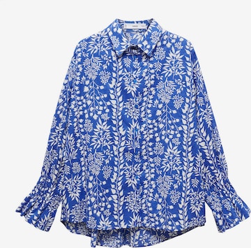 MANGO Blouse 'TROPEZ' in Blauw: voorkant