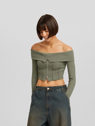 Cardigan Bershka en vert : devant