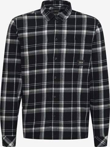 !Solid Regular fit Button Up Shirt in Black: front