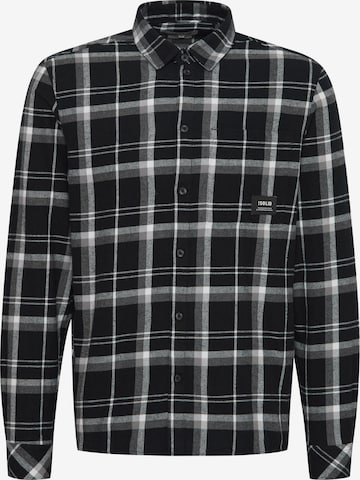 !Solid Regular fit Button Up Shirt in Black: front