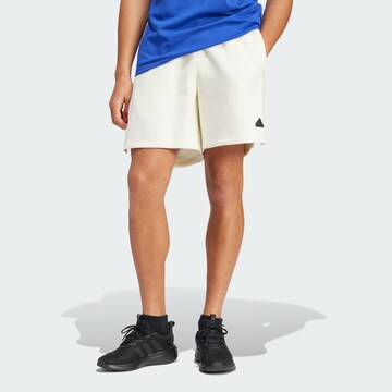 ADIDAS SPORTSWEAR Loose fit Workout Pants 'Z.N.E. Premium' in White: front