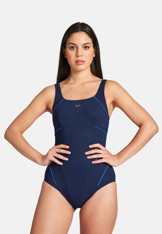 ARENA - Bustier Bañador moldeador 'BODYLIFT JEWEL LOW C CUP' en azul: frente