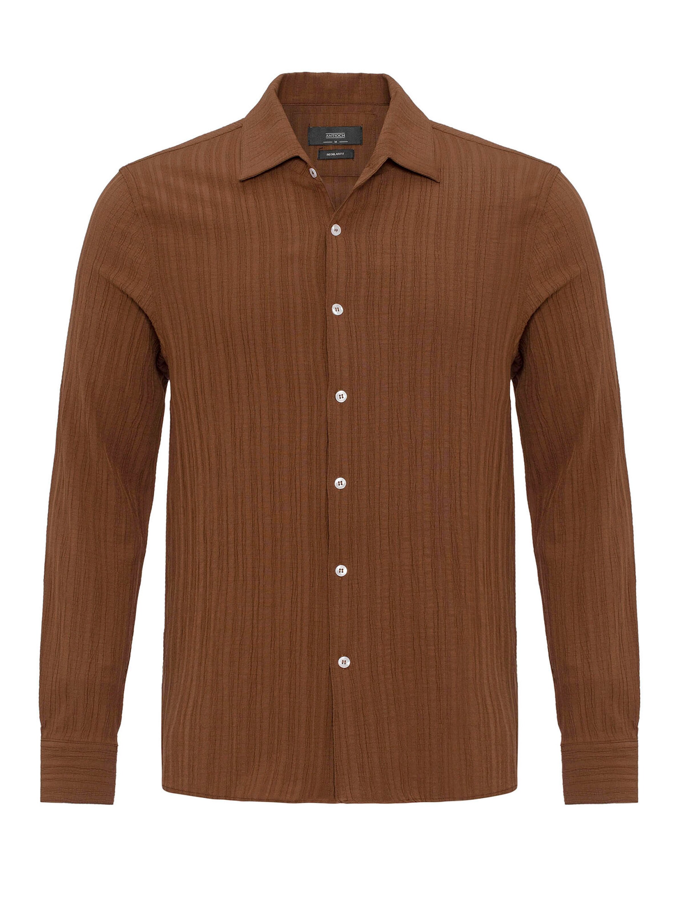 Antioch Klasický střih Košile – hnědá: přední strana