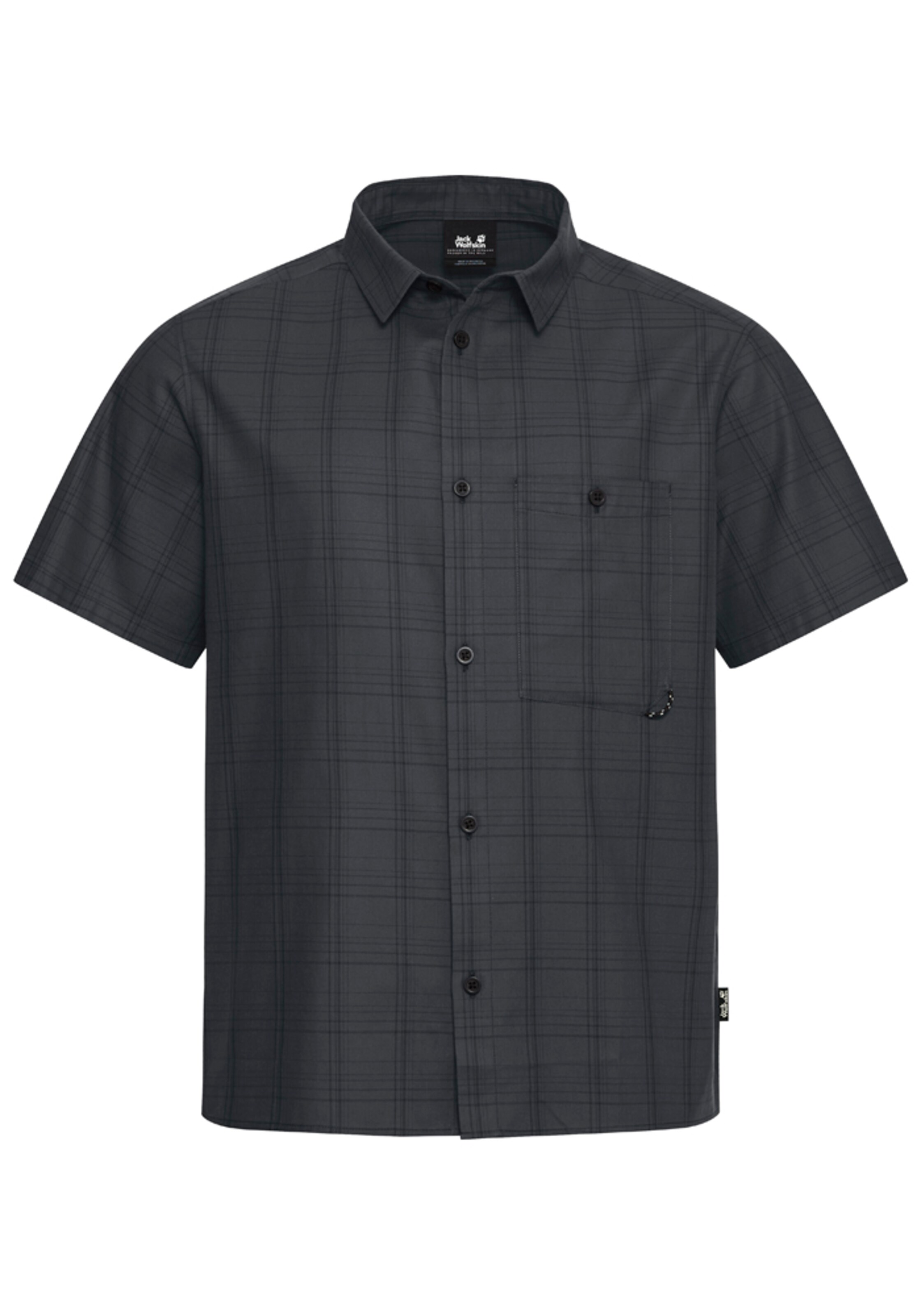 JACK WOLFSKIN Athletic Button Up Shirt in Grey: front