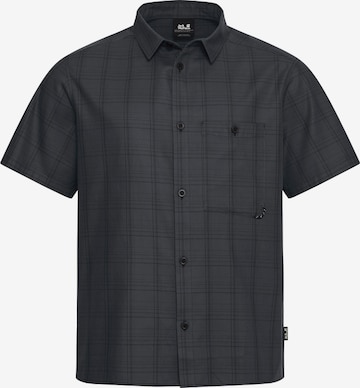 JACK WOLFSKIN Athletic Button Up Shirt in Grey: front