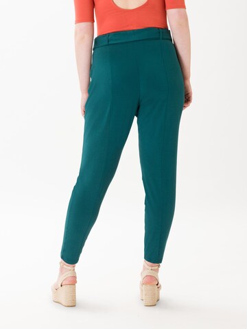 Les Lunes Tapered Bundfaltenhose 'Jade' in Blau