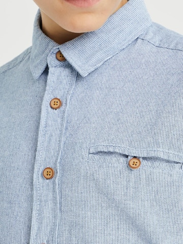 WE Fashion Přiléhavý střih Košile – modrá