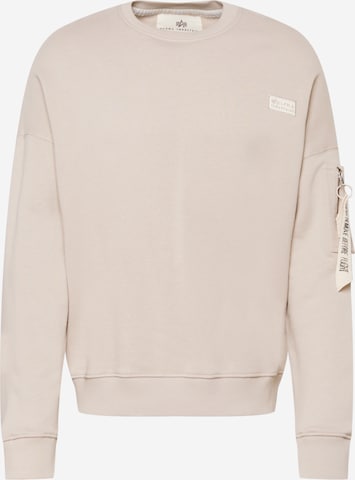 ALPHA INDUSTRIES Sweatshirt in Beige: front