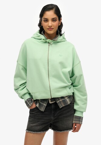 Superdry Sweat jacket 'Studios' in Green: front