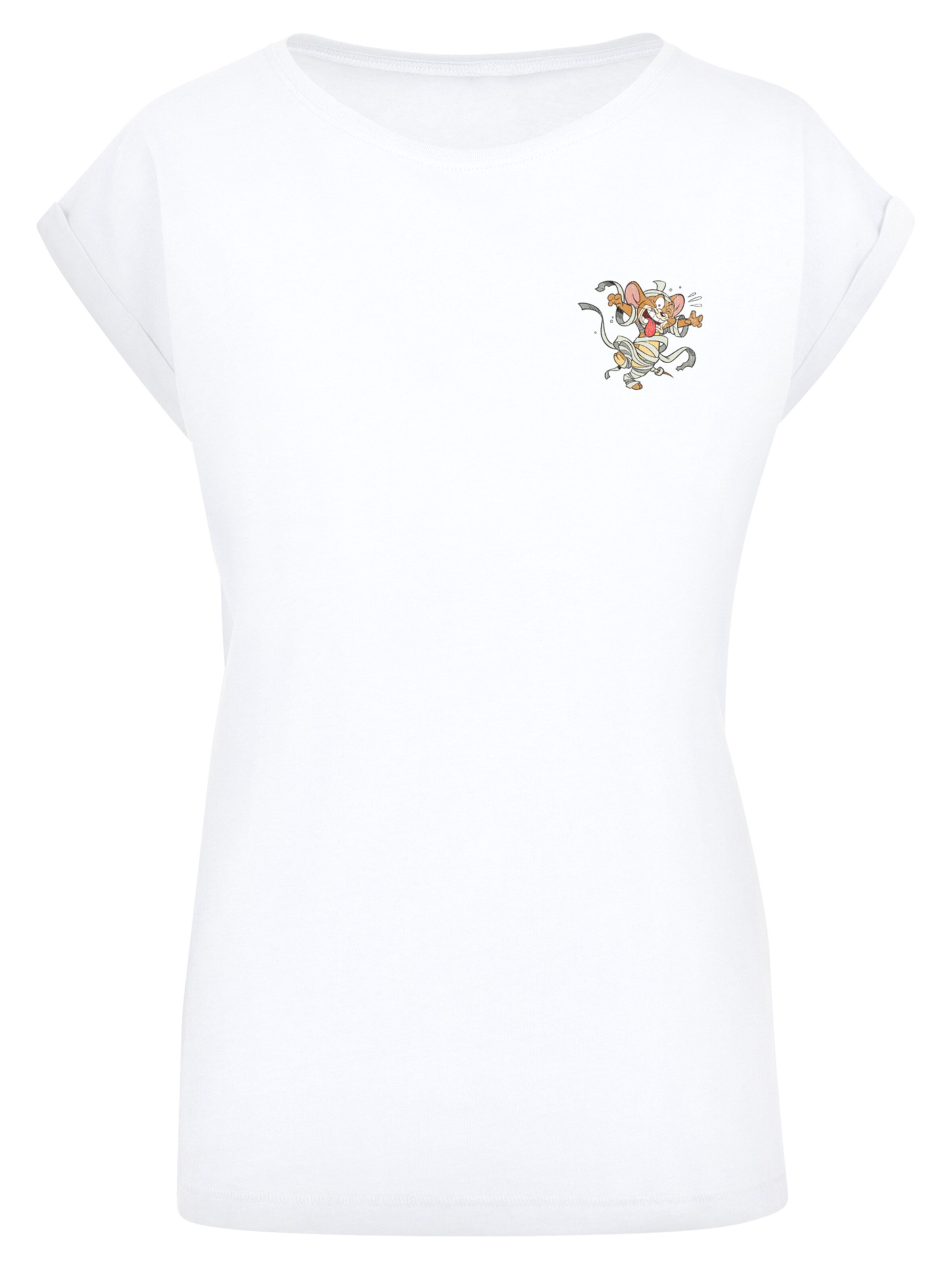 T-shirt 'Tom And Jerry Faux Pocket Mummy Jerry' F4NT4STIC en blanc : devant