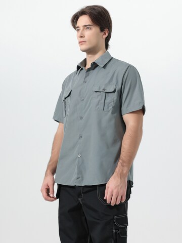 YOUTHUP Comfort fit Button Up Shirt 'Berchtesgaden' in Grey