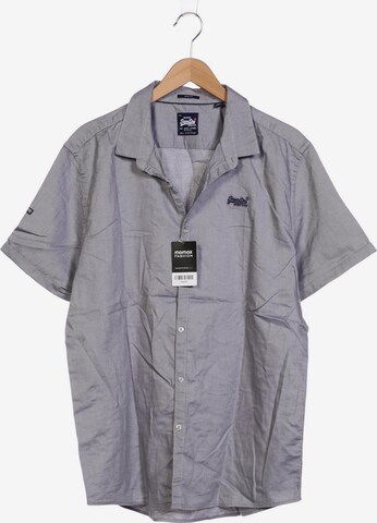 Superdry Button Up Shirt in XXXL in Grey: front