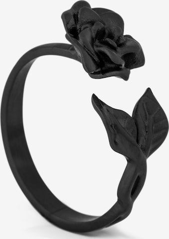 Akitsune Ring 'Rosa' in Schwarz: Vorderseite