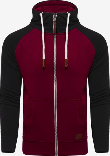 behype Sweatjacke 'HENRAY' in weinrot, Produktansicht