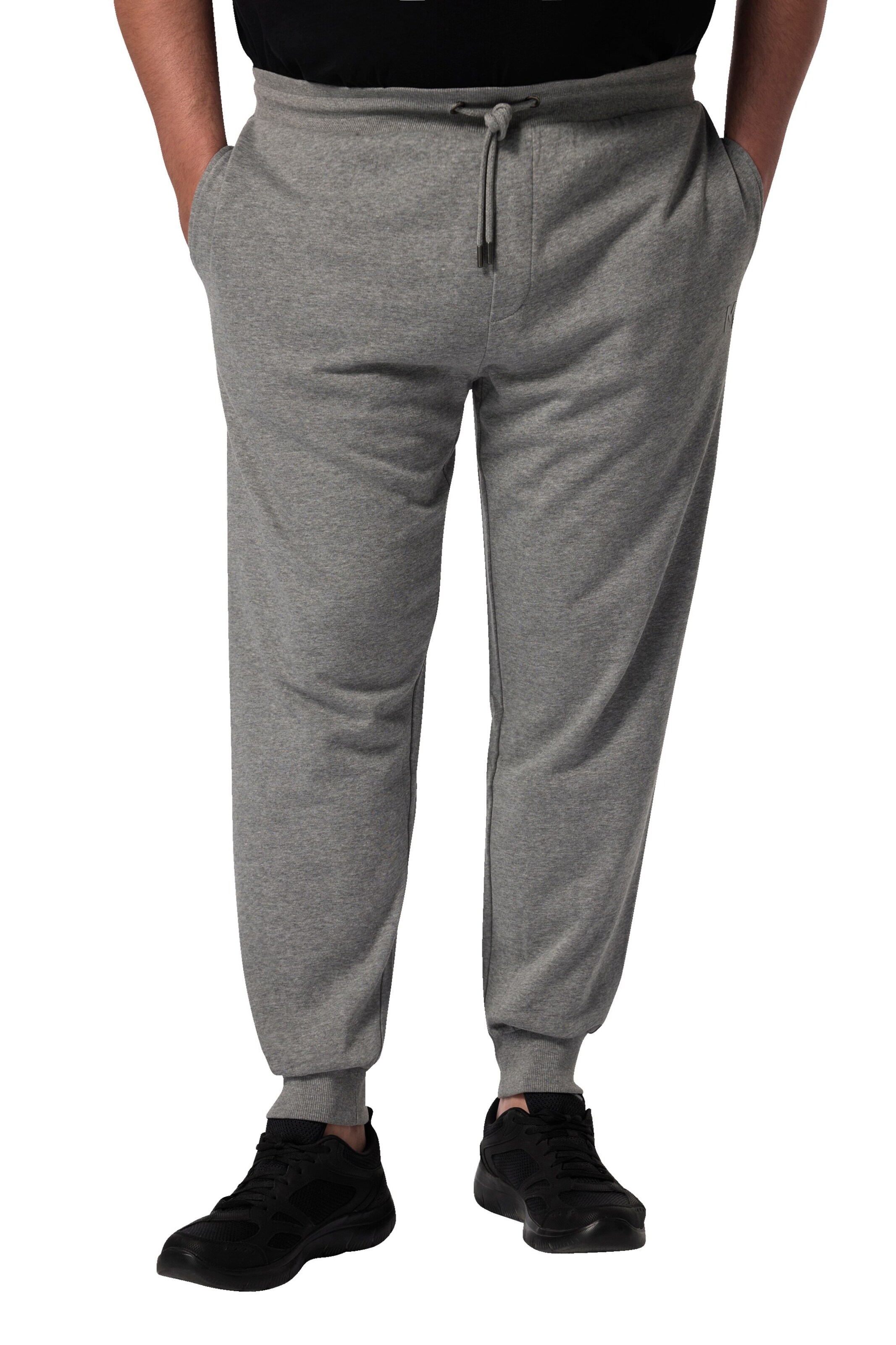Men Plus Tapered Broek in Grijs: voorkant