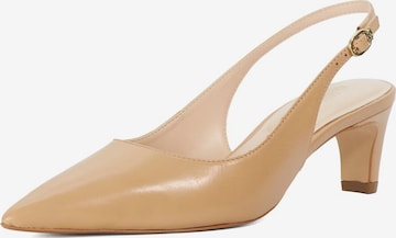 Escarpins à bride arrière Dune LONDON en marron : devant