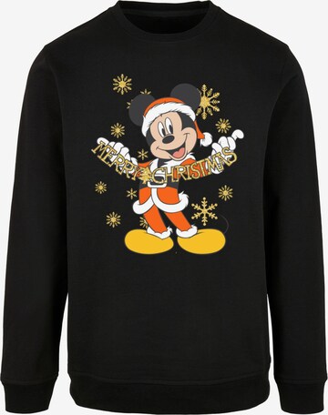 ABSOLUTE CULT Sweatshirt 'Mickey Mouse - Merry Christmas' in Zwart: voorkant
