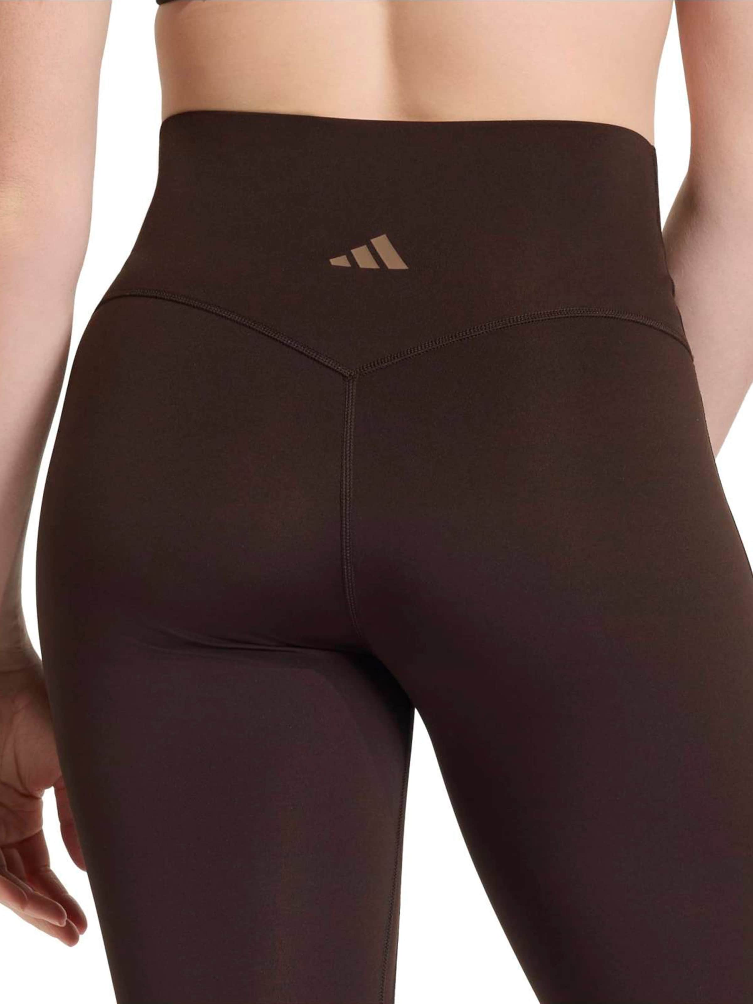 ADIDAS PERFORMANCE Skinny Sports trousers 'Studio All Me' in Brown