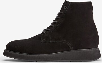 Calvin Klein Lace-Up Boots in Black: front