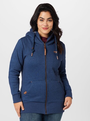 Ragwear Plus Sweatjacke 'NESKA' in Blau: Vorderseite