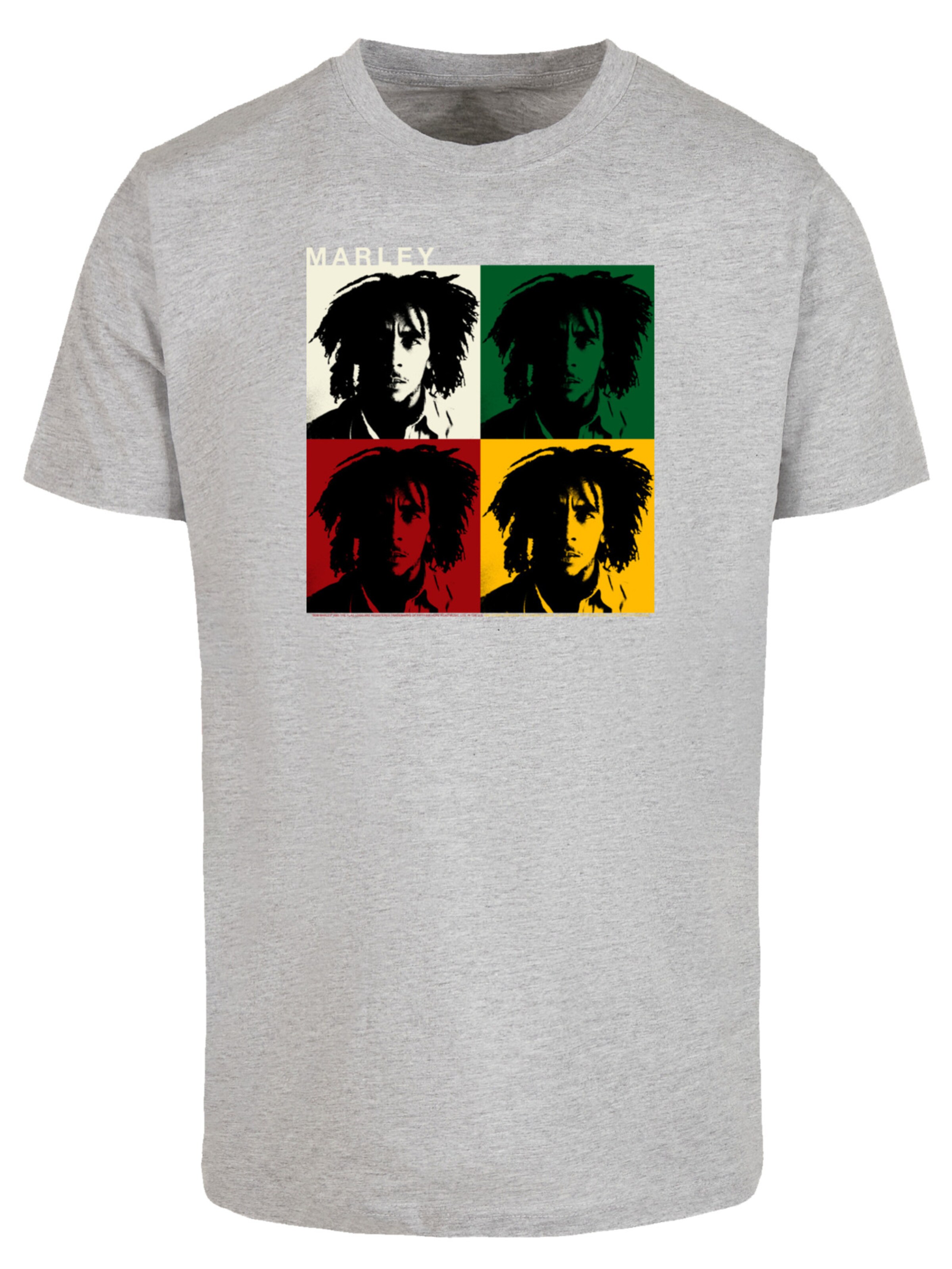 F4NT4STIC T-Shirt 'Bob Marley' in Grau: Vorderseite