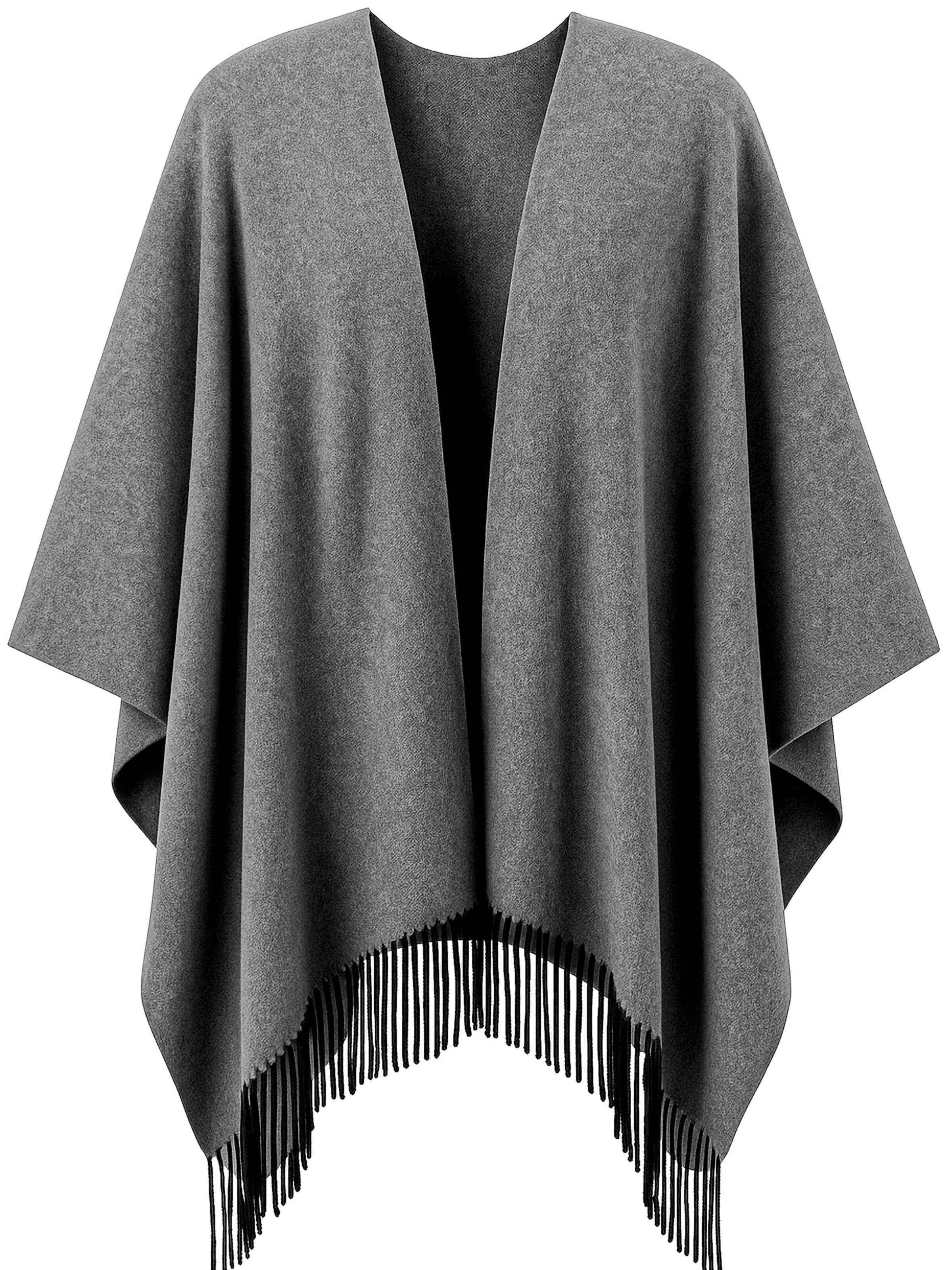 COLLEZIONE ALESSANDRO Cape 'Ponhito' in Grey: front