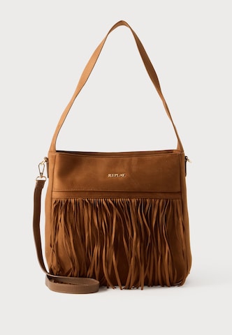 Borsa a spalla di REPLAY in marrone: frontale