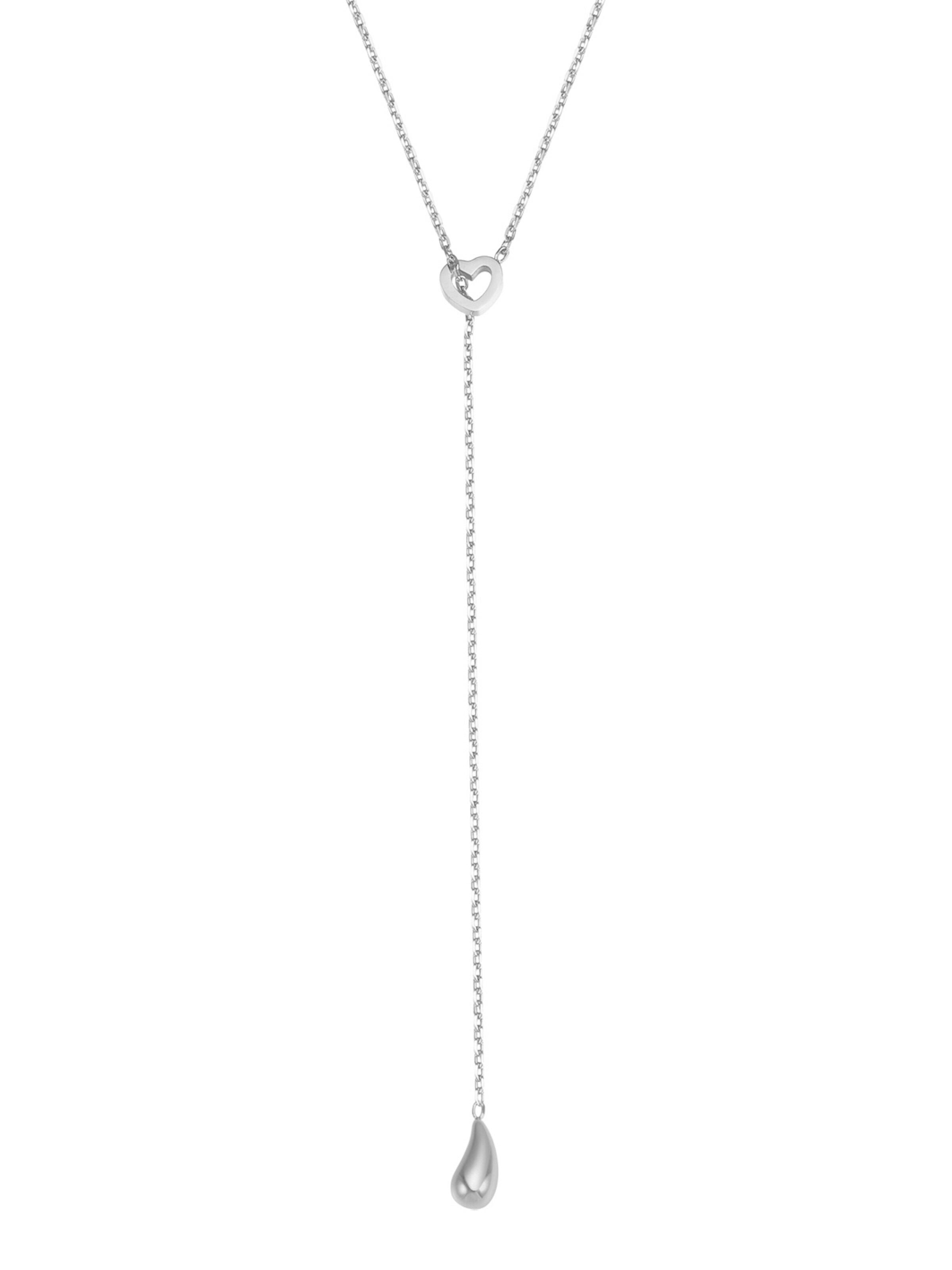 Hey Happiness Halsband 'Heart Lariat' i silver