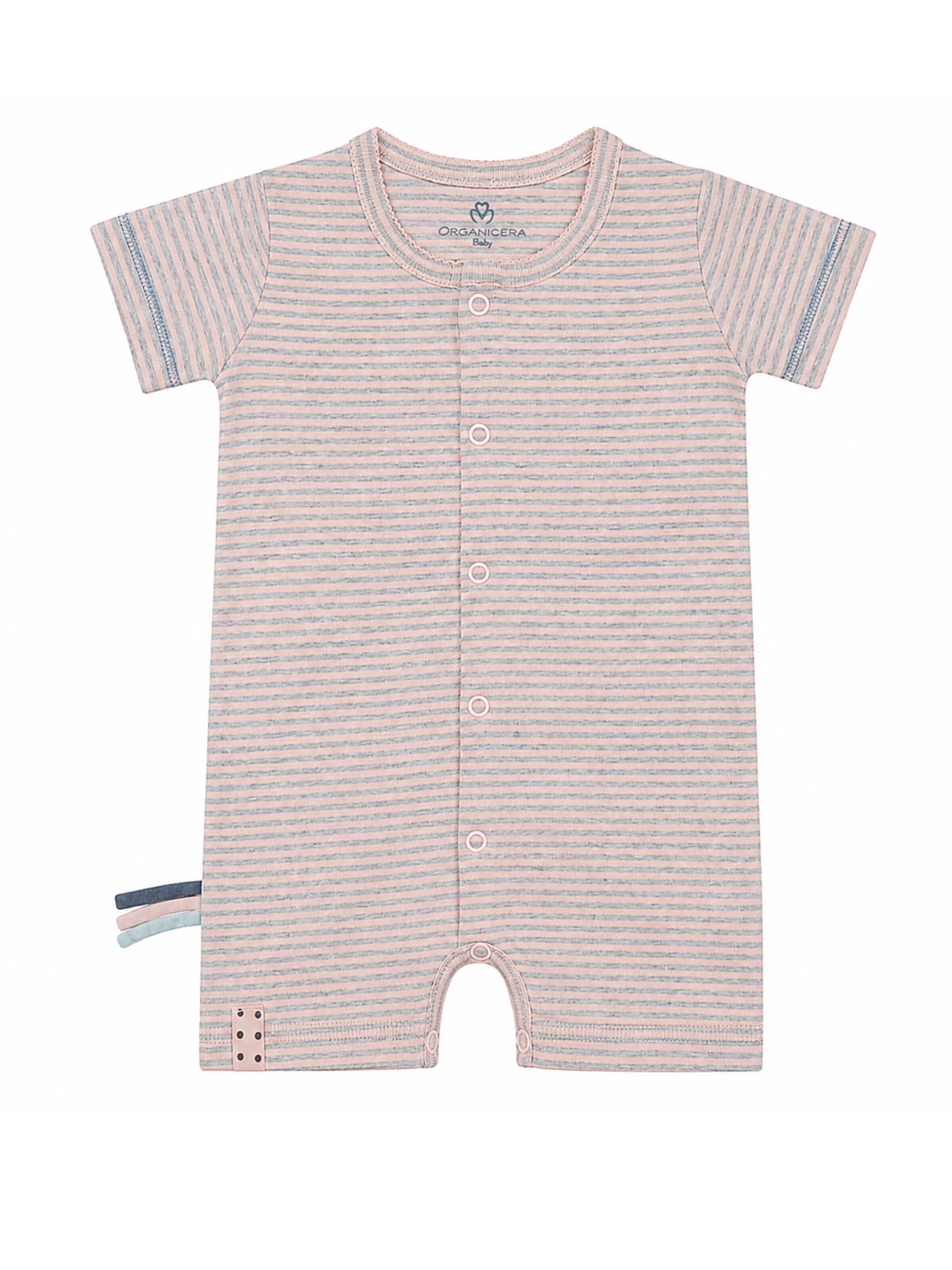 OrganicEra Romper/Bodysuit 'OrganicEra Organic Baby Romper,Striped' in Pink: front