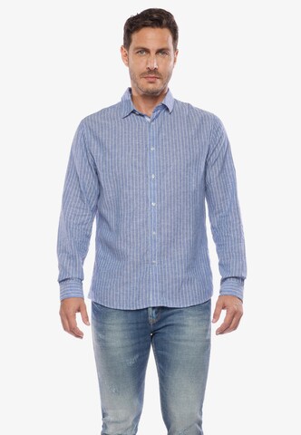 Le Temps Des Cerises Regular fit Business Shirt in Blue: front