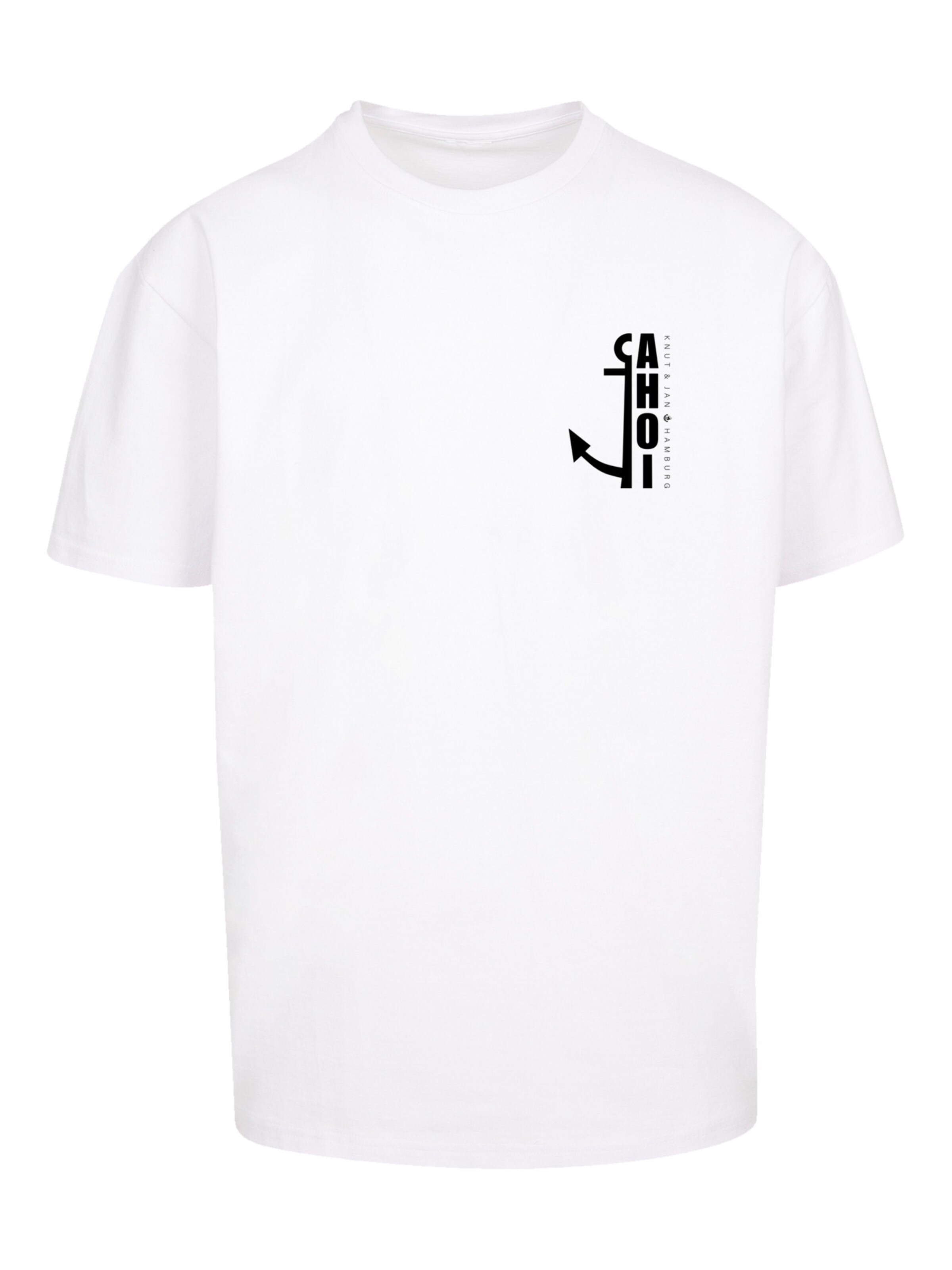 T-Shirt 'Ahoi Anker Knut & Jan Hamburg' F4NT4STIC en blanc : devant