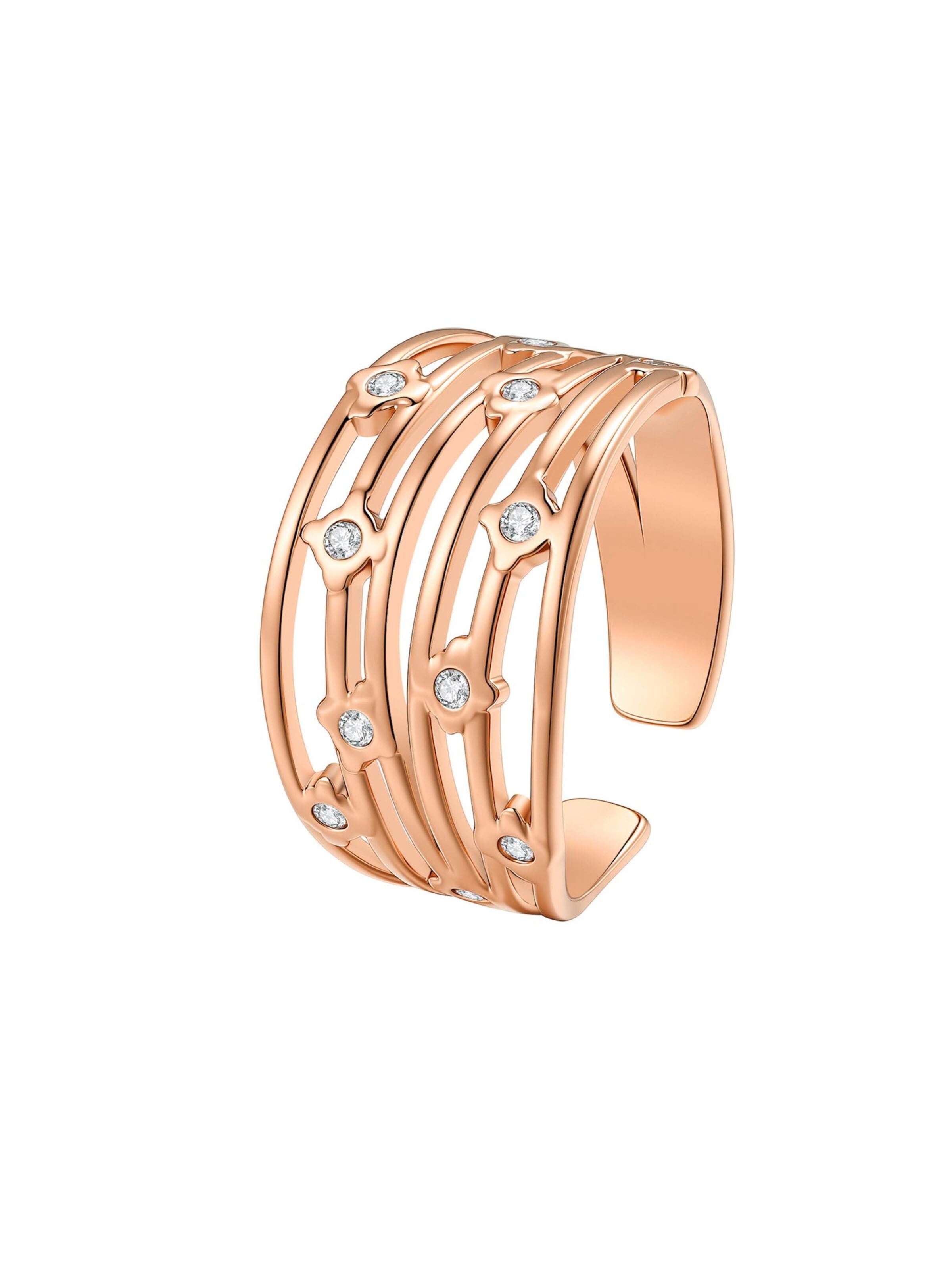 Hey Happiness Ring 'Multi Band Crystal' in Gold: front
