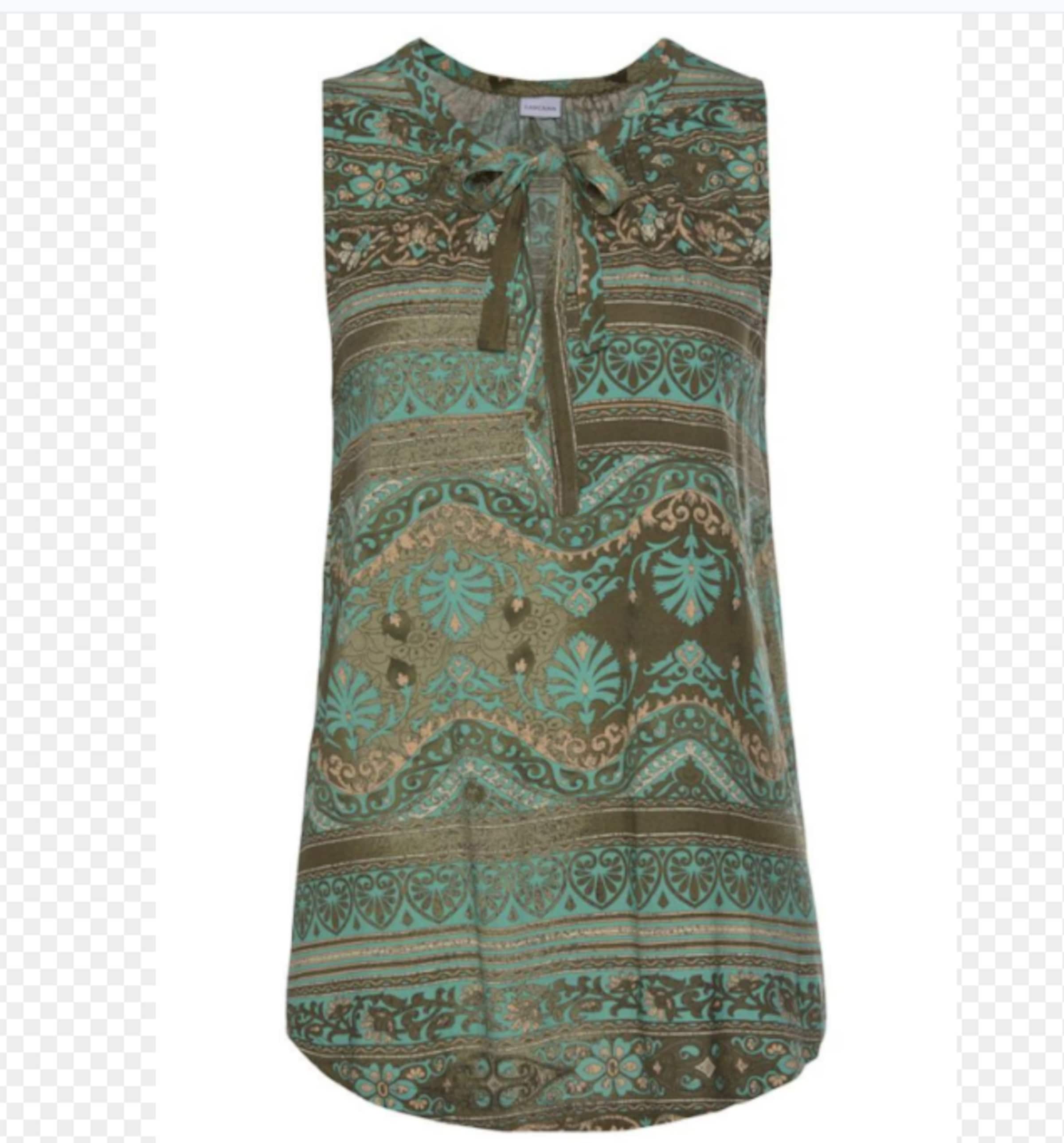 LASCANA Blúz 'Foulard' - zöld: elől