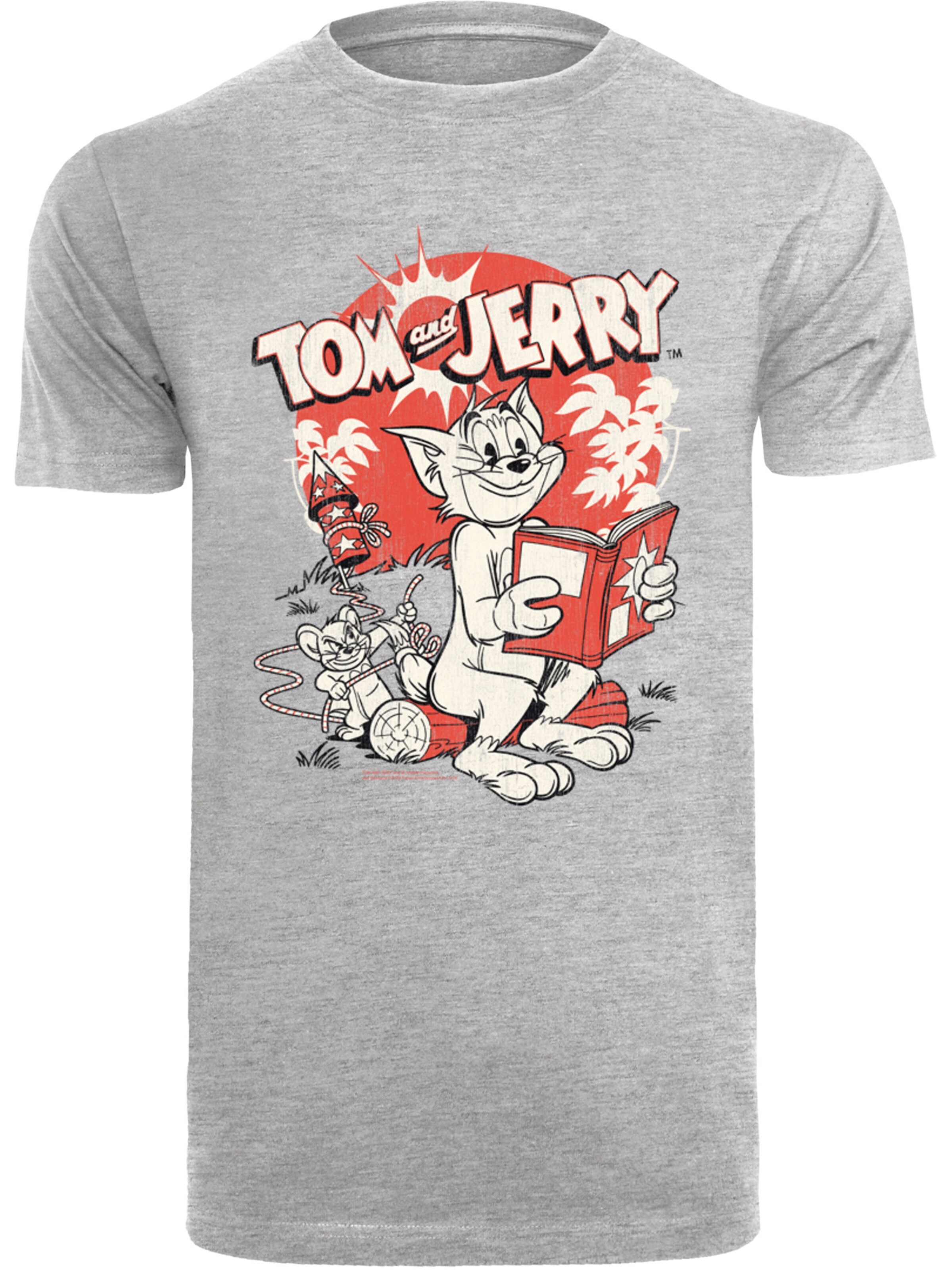 T-Shirt 'Tom und Jerry Rocket Prank' F4NT4STIC en gris : devant