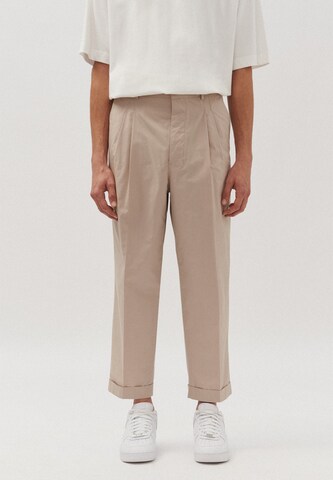 SEIDENSTICKER Regular Pleat-Front Pants 'Studio' in Beige: front