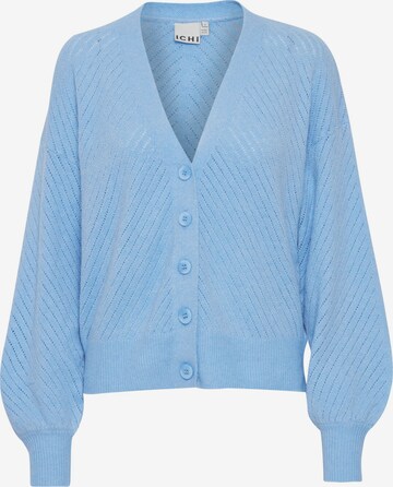 ICHI Knit Cardigan in Blue: front