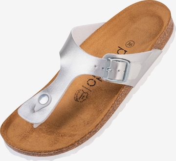 Palado T-Bar Sandals 'Kos' in Silver: front