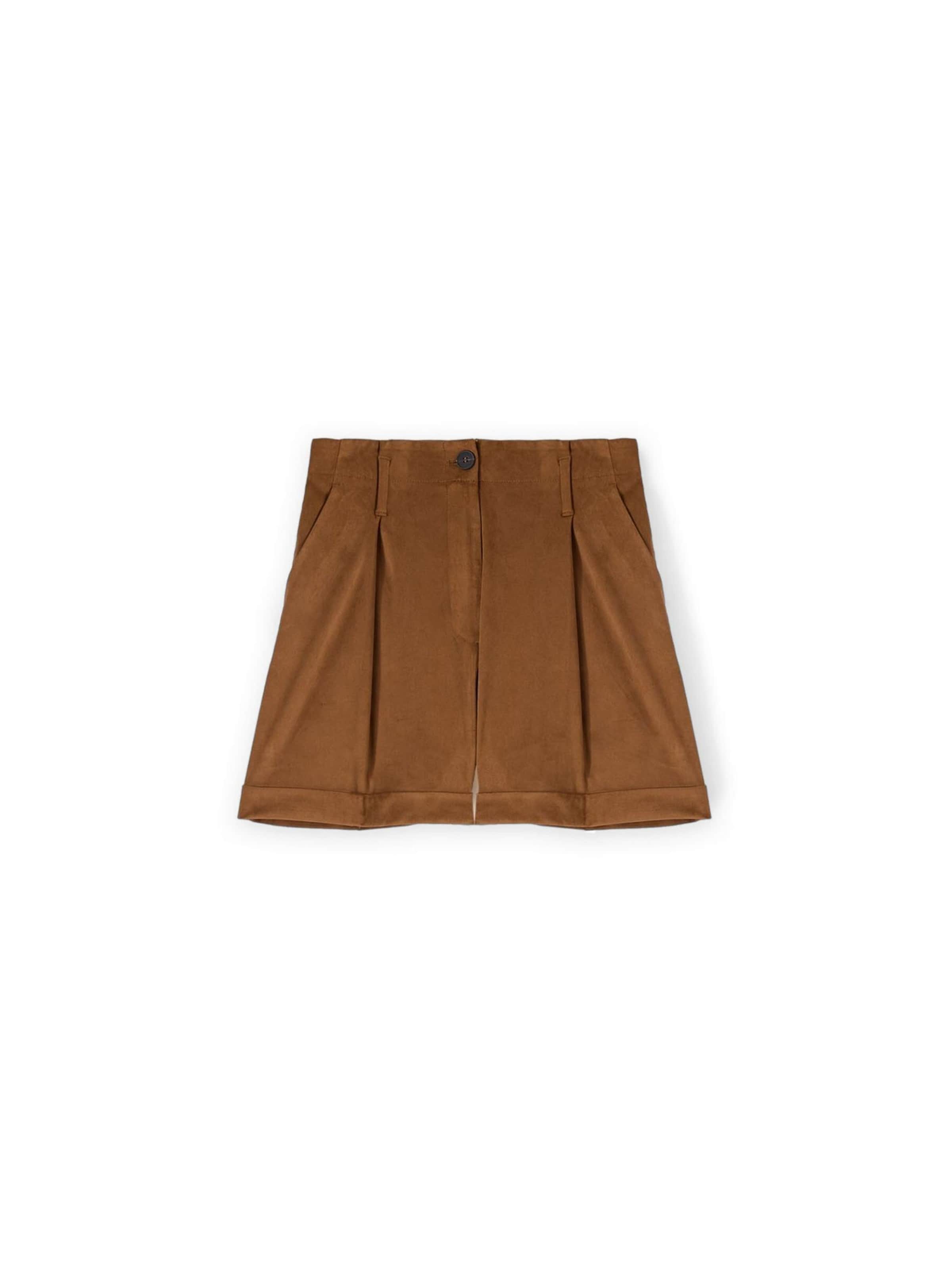 MOTIVI Wide leg Broek in Bruin: voorkant