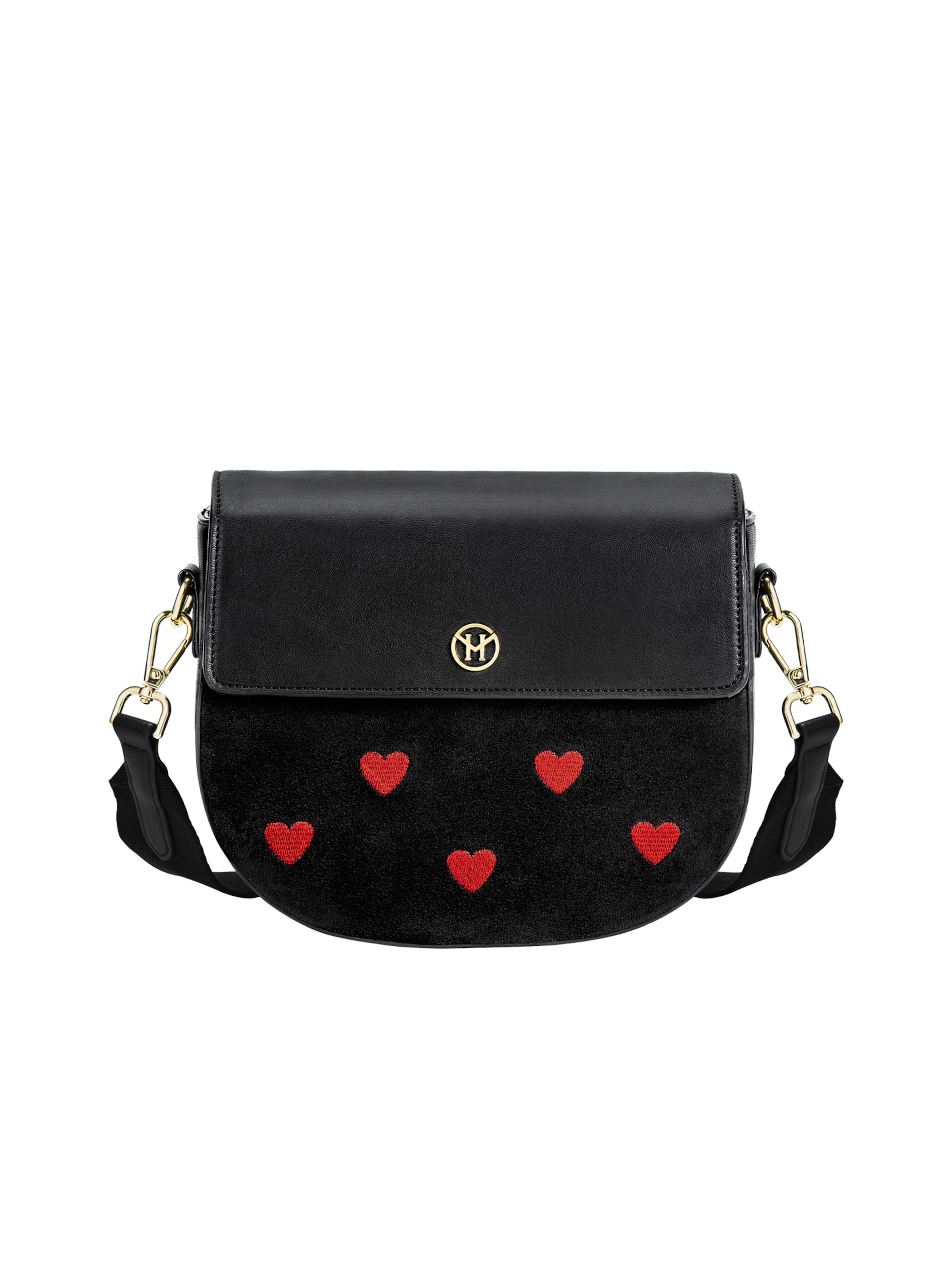 Victoria Hyde - Mala de ombro 'Love Heart' em preto: frente