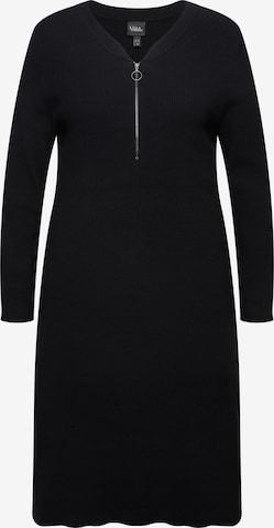 Robes en maille Ulla Popken en noir : devant