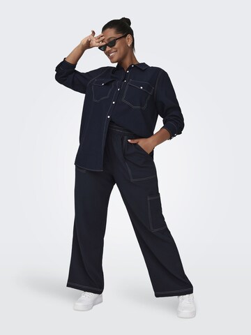 ONLY Carmakoma Wide Leg Hose in Blau: Vorderseite