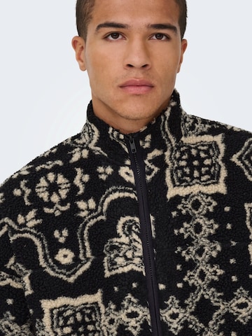 Only & Sons Fleece Jacket 'ONSJAMES' in Black