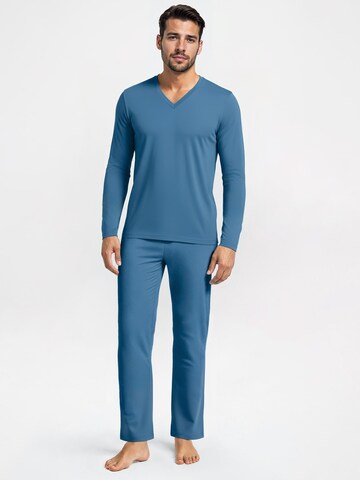 CALIDA Pyjama lang 'Nightwear Xtra' in Blauw