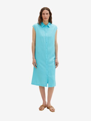 Robe-chemise TOM TAILOR en bleu : devant