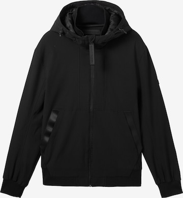 TOM TAILOR DENIM Prehodna jakna | črna barva: sprednja stran