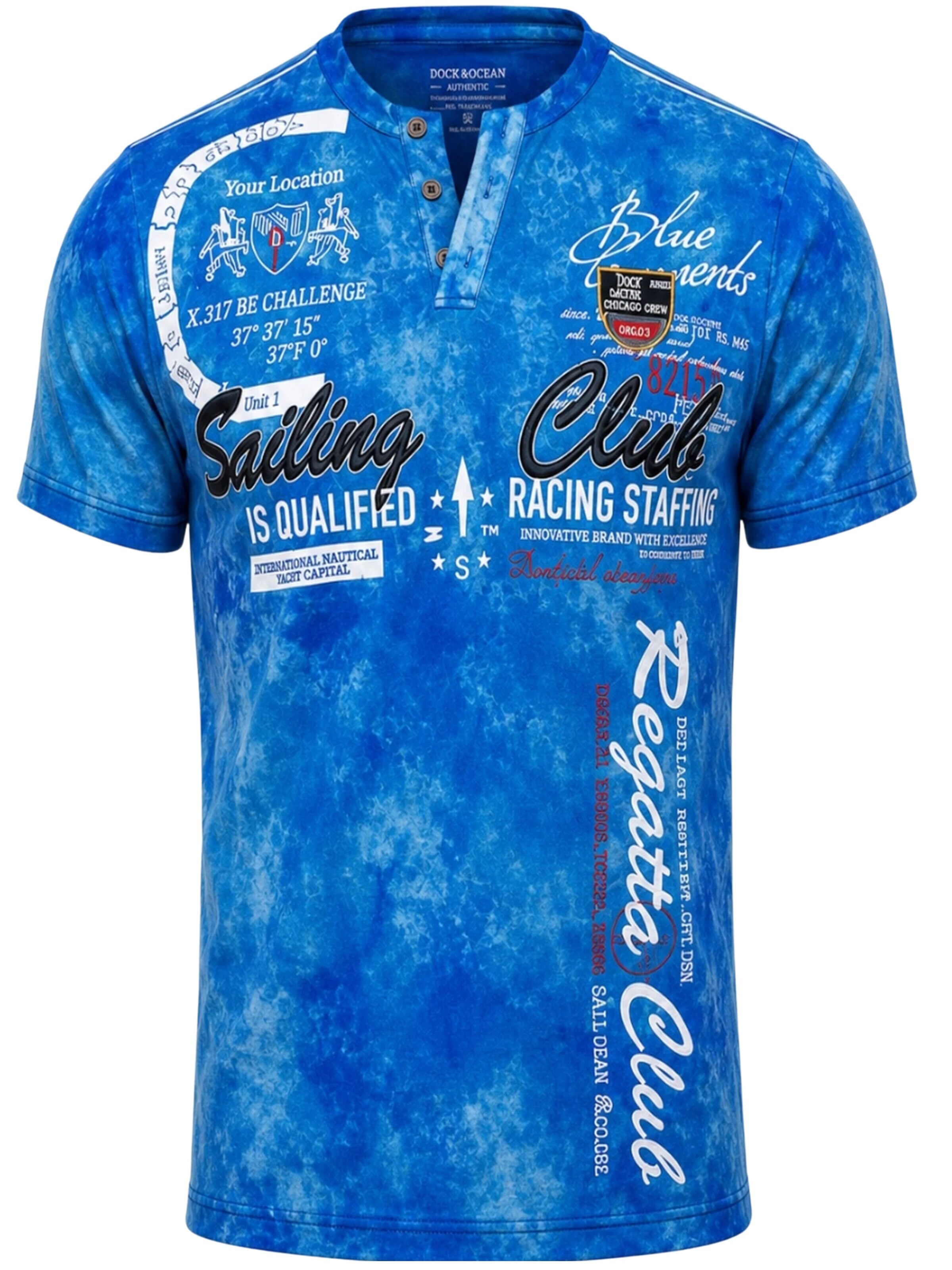 L.Gonline Shirt 'Sailing Batik'‌‌‌‌ in Blau: Vorderseite