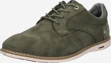 Scarpa stringata di MUSTANG in verde: frontale
