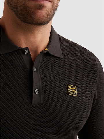 PME Legend - Jersey 'Polo shirt in 100% cotton with long sleeves' en gris