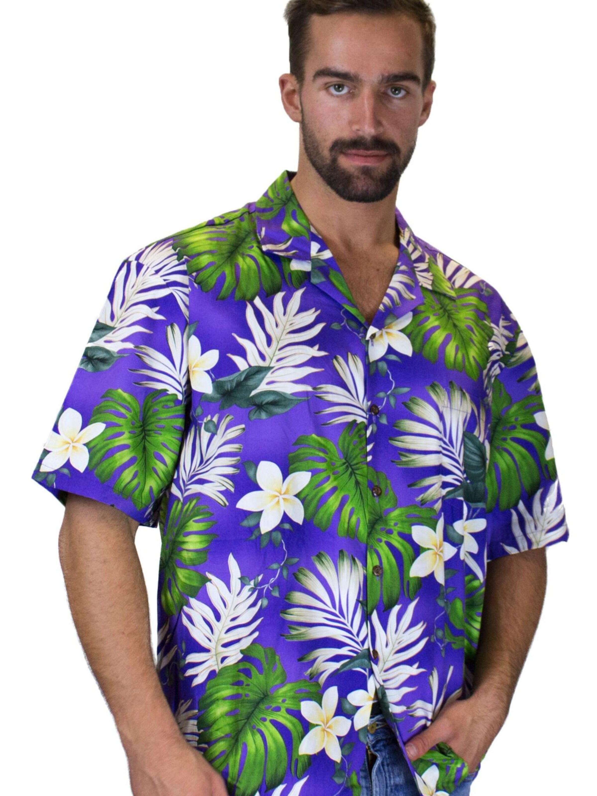 Pacific Legend Regular Fit Hemd 'New Flower'‌‌‌‌‌ in Lila