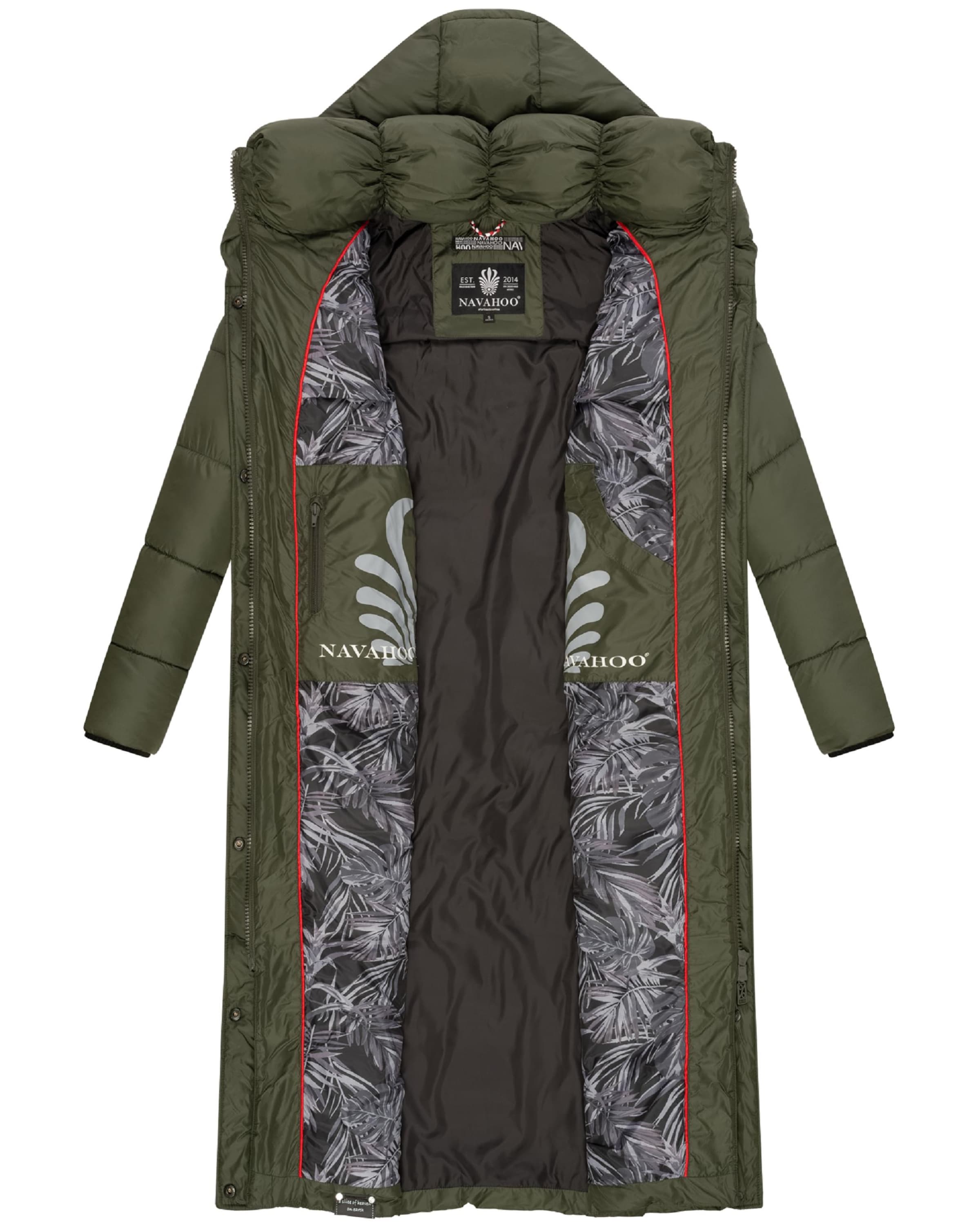 NAVAHOO Vinterfrakke 'Waffelchen' i grøn